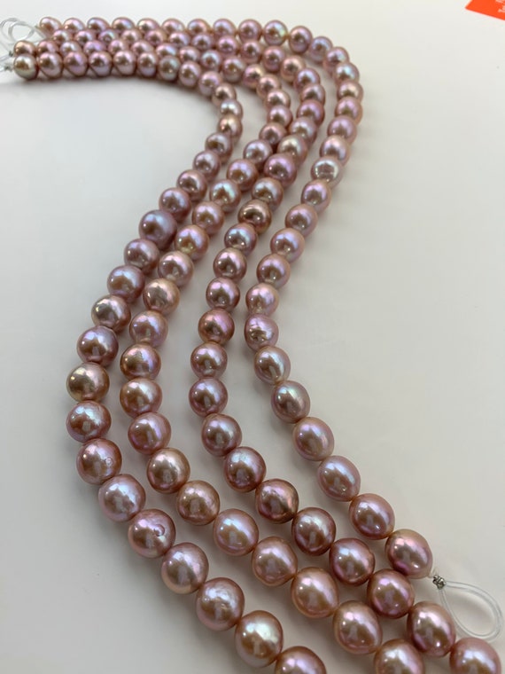 AAAA Edison Pearl Necklace, 11.1-13.8 Mm Semi Baroque Lavender