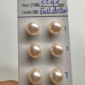 Full drilled 8.5-9.0 MM AA+ Japanese Akoya Cultured Pearls,Not Freshwater &quot;Akoya&quot; Pearl,for Earring,pendant.Sold by Pair