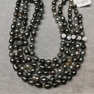 Ultra-Luster Circle-Drop/Baroque Tahitian Cultured Pearl Necklace Strands - Rich Skin Touch-LOT33-R