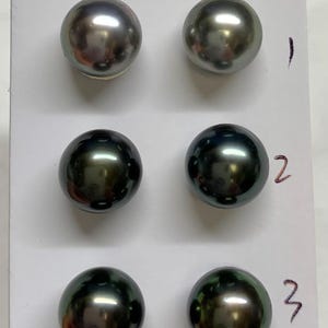 Tahitian Pearl Pair, AAA Luster 9-10MM Tahitian Cultured pearl for Earring, Ring, Bangle, Pendant necklace, Sold by pair, Lot19324-111824-2