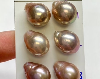 AAAA/AAA 11-12mm Brillo metálico edison perla de agua dulce, Pendientes colgantes de perlas, Kasumi como perlas de tono de bronce malva- Vendido por par