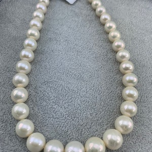 11.7-14.4 mm White Round/Near Round Edison Cultured Pearl necklace, Huge size Edison Pearl Necklace, LOT176480-1215-0819-15