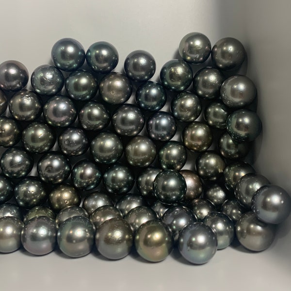 NO Pick Lot, 11-12mm Round/Near-Round Loose Tahitian Cultured Pearls, Sold by PC, for Earring,pendant,ring, bangle Wholesale tahtian pearl