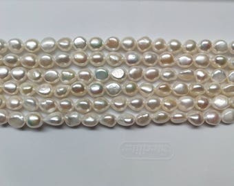 Collar de perlas cultivadas de agua dulce barrocas blancas de alto brillo AAA de 11-13 mm, hebras sueltas, precio por 1 hebra