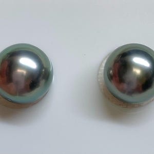 Color! Luster! Tahitian pearl, 10.9mm , AAA Face up clean, Tahitian Cultured pearls, Sold by pair, Lot19348-1011-090624-7