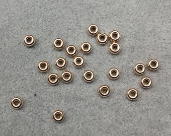 14K Yellow Gold ROUNDEL BEAD 4.2mmx2mm Rndl, vendu par PC