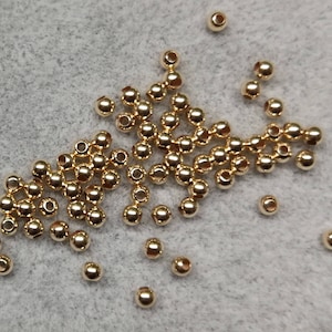 14K Yellow Solid Gold Bead 2.5MM, Sold by PC