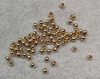 14K Yellow Solid Gold Bead 2.5MM, Sold by PC