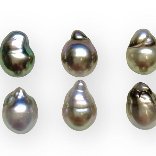 Perle de Tahiti, 9-10 mm, éclat exceptionnel, perle de culture baroque de Tahiti aux tons clairs uniques, vendue à l'unité, idéale pour les boucles d'oreilles et les pendentifs, 022225-1