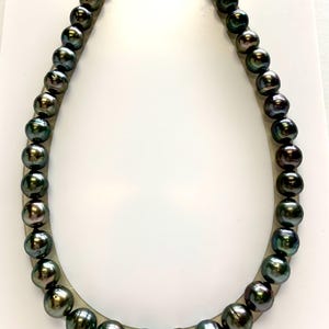 Tahitian Pearl Necklace, 11.0-12.9 mm Oval Tahitian Cultured pearl Necklace, wholesale pearls-Lot222345-1114-031325-2