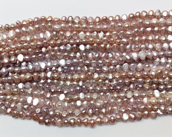 Collier Perles De Culture Eau Douce Rose Plaqué Or - Baroque Naturel #1547