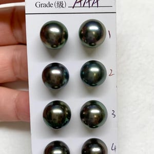 Tahitian loose pearl, 10-11mm High Luster AAA Tahitian Cultured loose Pearl, Sold by Pair, Wholesale, Lot-19324-1011-111524-1