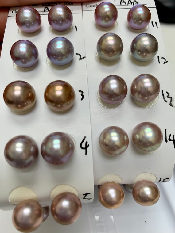 wholesale Beautiful 9 Pair 10mm Multicolor Shell Pearl Earring AAA
