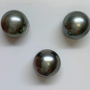 12.2/12.3/12.3 MM Tahitian Cultured pearl, Thick Button, Good for Stud Setting, Ring, Pendant, wholesale, Sold by Set, Lot 183-1213-100224-4