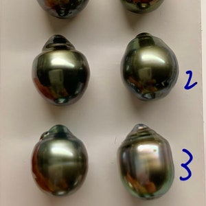 Tahitian Pearl, 9-10 mm Extra Luster, Oval/Tear Drop Tahitian  Cultured Pearl, Sold by Pair, good for pearl earring,pendant,Wholesale pearls