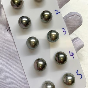 Tahitian pearl-AAA 11-12mmmm High Luster,Tahitian Cultured pearls,Round/Near Round,Face up clean,Good for pearl stud setting, Sold by Pair