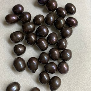 11-13mm Dyed Black Freshwater Cultured Pearl -Oval/Tear Drop Loose Pearls-Price Per PC-No Pick