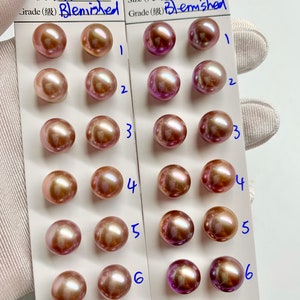 Color! Luster! 10-11mm Edison Cultured Pearl, Round/Near Round/Thick Button/Baroque ,Pearls has blemishes, sold by Pair