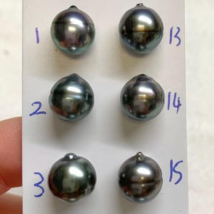 9-10 mm High Luster green/Grey/Dark color, AAA Circle-Drop/Baroque Tahitian Cultured Pearl,Sold by Pc, Earring,Pendant, Wholesale 100324-1