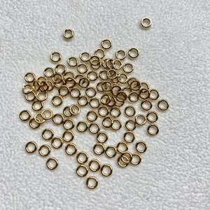 4mm Outside Diameter Solder Closed Jump Rings 20.5 gauge 0.76X4.0mm, 14K Yellow Gold Filled Wholesale BULK Jewelry Findings 1/20 14kt GF