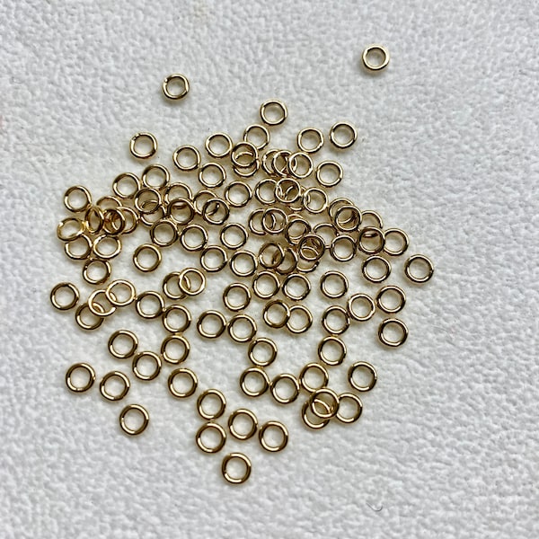 4mm Outside Diameter Solder Closed Jump Rings 20.5 gauge 0.76X4.0mm, 14K Yellow Gold Filled Wholesale BULK Jewelry Findings 1/20 14kt GF