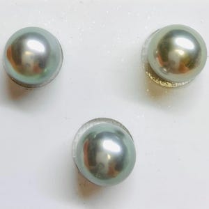 Color! Luster! Tahitian pearl, 3 PCS of 11.1/11.2/11.3mm , AAA Light Tone Tahitian Cultured pearls, Sold by Set, Lot19348-1112-090624-4