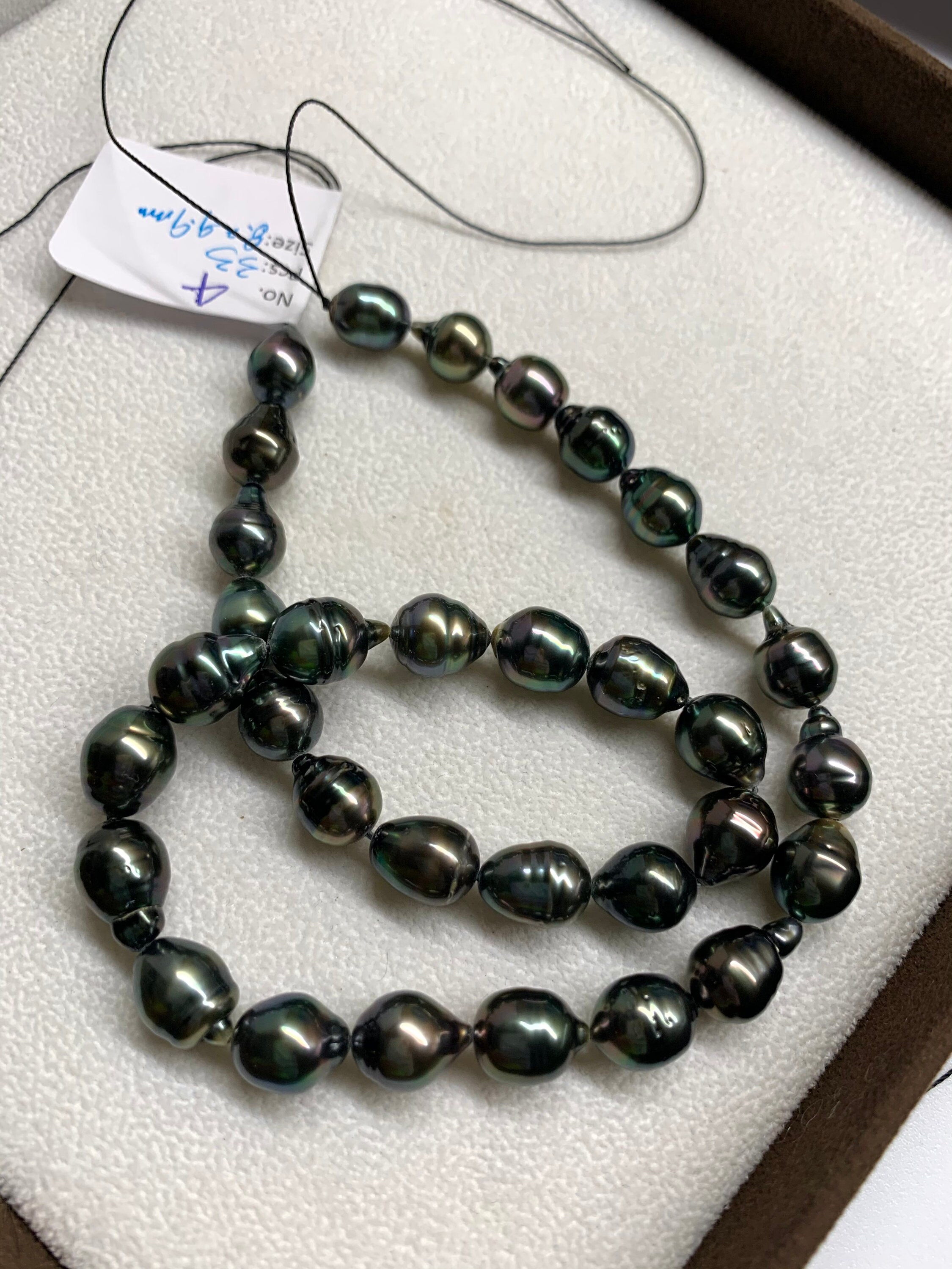 Tahitian Pearl Necklace, 7/8-10mm Circle-drop/baroque