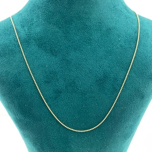 14K Yellow Gold Filled Chain, Add-a-bead Bead Chain Necklace 18.5&quot;, Made in USA