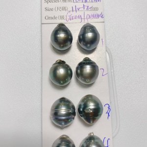 11-12 MM Natural Color Oval/Tear Drop Tahitian Cultured pearl For pearl earrings,Pendant, wholesale,Sold by Pair Lot18319612-1112-070620-2
