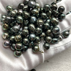 キュートなサイズ 8-9/9-10 mm エクストララスターオーバル/バロック、ルースタヒチアンパール - 卸売タヒチアンパール、PC 販売、ロット選択なし、ロット 20116X-89-020720-9