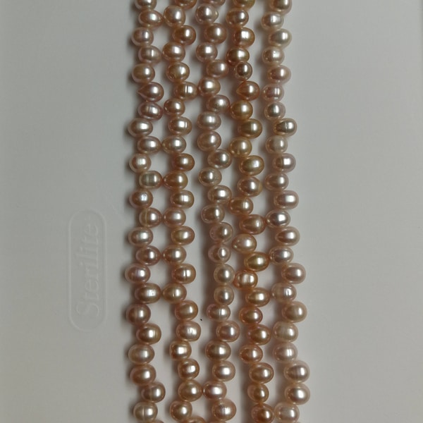 Zigzag Pearls- 6.0-7.5mm AA+ Natural Lavender Tear Oval freshwater cultured pearls necklace, loose strands, price per strand