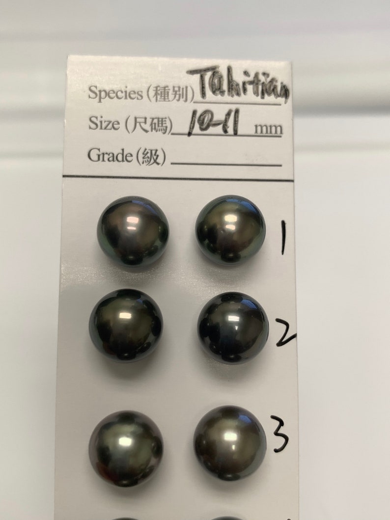 Good for Earring,Pendant,Necklace,Bracelet Wholesale 10-11mm High Luster Round Dark Tahitian Cultured loose Pearl,Sold by Pair