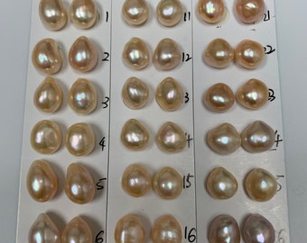 Handpicked Natural Color 11-12mm Baroque Freshwater Cultured Pearls for Excellent Design Jewelry Project,Wholesale.sold by pair,loose pearls