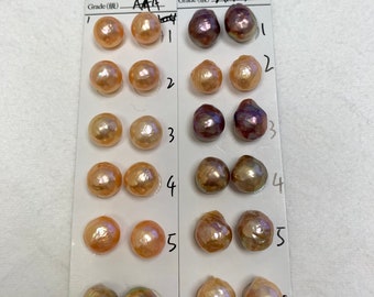 AAA 11-12mm Metallic luster edison freshwater pearl,Pearl dangle Earrings,Kasumi Like Mauve Bronze Overtone Pearls- Sold by Pair