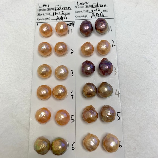AAA 11-12mm Metallic luster edison freshwater pearl,Pearl dangle Earrings,Kasumi Like Mauve Bronze Overtone Pearls- Sold by Pair