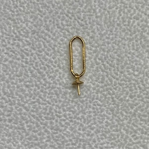 18k yellow solid gold pendant hook, for pendant, 3mm cup, DIY, wholesale, sold by pc, pearl and chain not included.