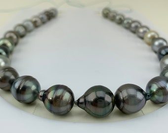 Tahitian Pearl Necklace,10.9-13.1 mm Multi Color oval/semi-baroque/circle Tahitian Cultured Pearls Necklace,Wholesale Lot222345-1114101922-4