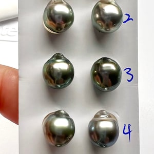 Tahitian Pearl, 8-9 MM Tiny Size Extra Luster Tahitian Cultured pearl, Oval/Tear Drop/Light Circle, Sold by Pair, For pearl earrings,Pendant