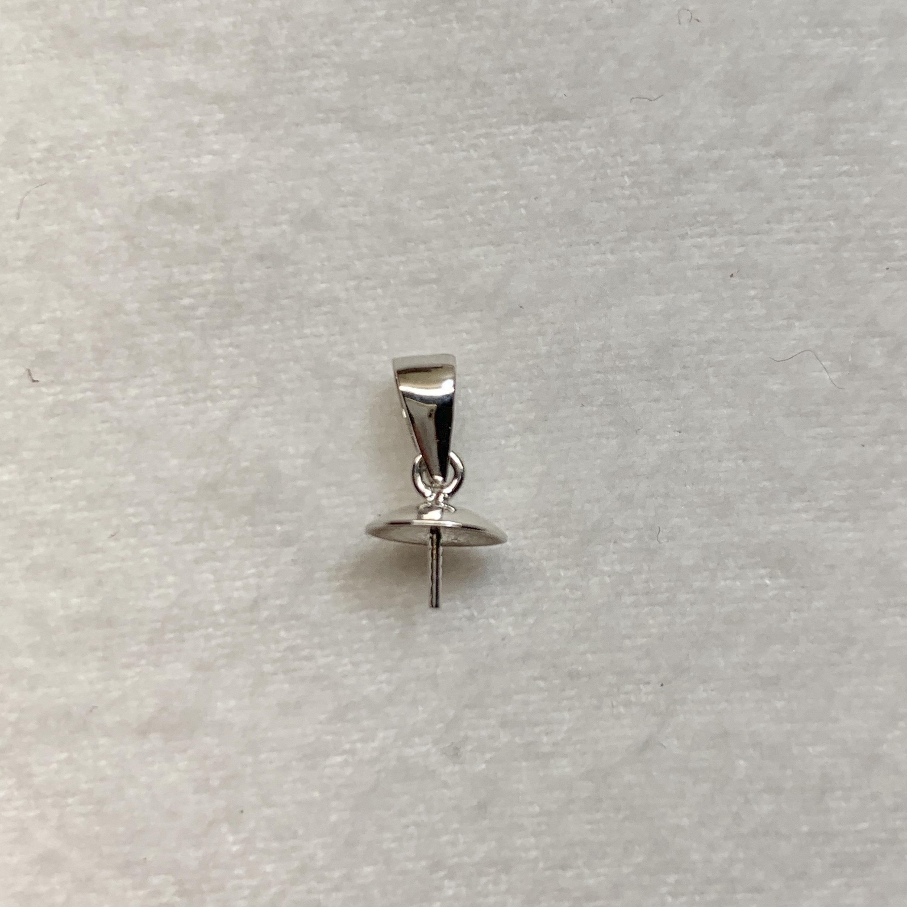 14K White Gold Pendant Setting, cup size-5mm, Well made with high quality.