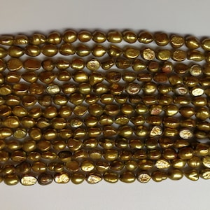 Pearl, cultured freshwater (Dyed), Brown, brown, 8-9mm Baroque pearl, Price for 1 Strand