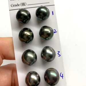 10-11mm High Luster Peacock/green/Grey/Dark color, Oval/Semi-Baroque Tahitian Cultured Pearl,Sold by Pair, Earring, Pendant,Wholesale pearls