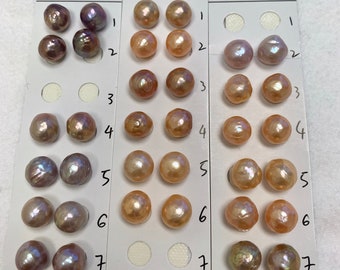 18金ジルコニア 正円エジソンパール11～12mm AAAA 11-12 mm エジソンパール、天然色、高光沢、イヤリング用ドリル