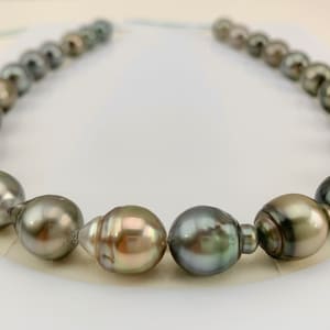 Tahitian Pearl necklace,  Multi Color! 11-12.6 mm, Baroque/Circle Tahitian Cultured Pearl necklace,  Lot222345-1114-082922-4