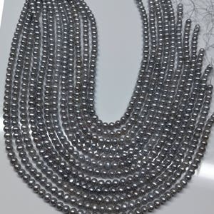 5.5-6.0 mm (Actual size) AAA Dyed Grey Cultured Pearl loose pearl strands, good for necklace, bracelet and DIY Jewelry
