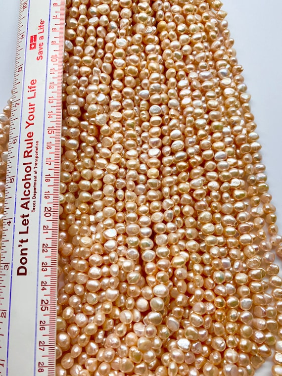 Collier En Perles De Culture D'eau Douce Rose - Baroque Naturel, Monture Plaqué Or, Bijou élégant Et Naturel #1563