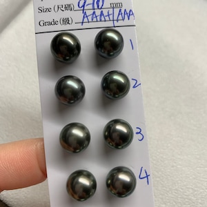Tahitian Pearl Pair, AAA+/AAA 9-10MM Tahitian Cultured pearl for Earring, Ring, Bangle, Pendant necklace, Sold by pair