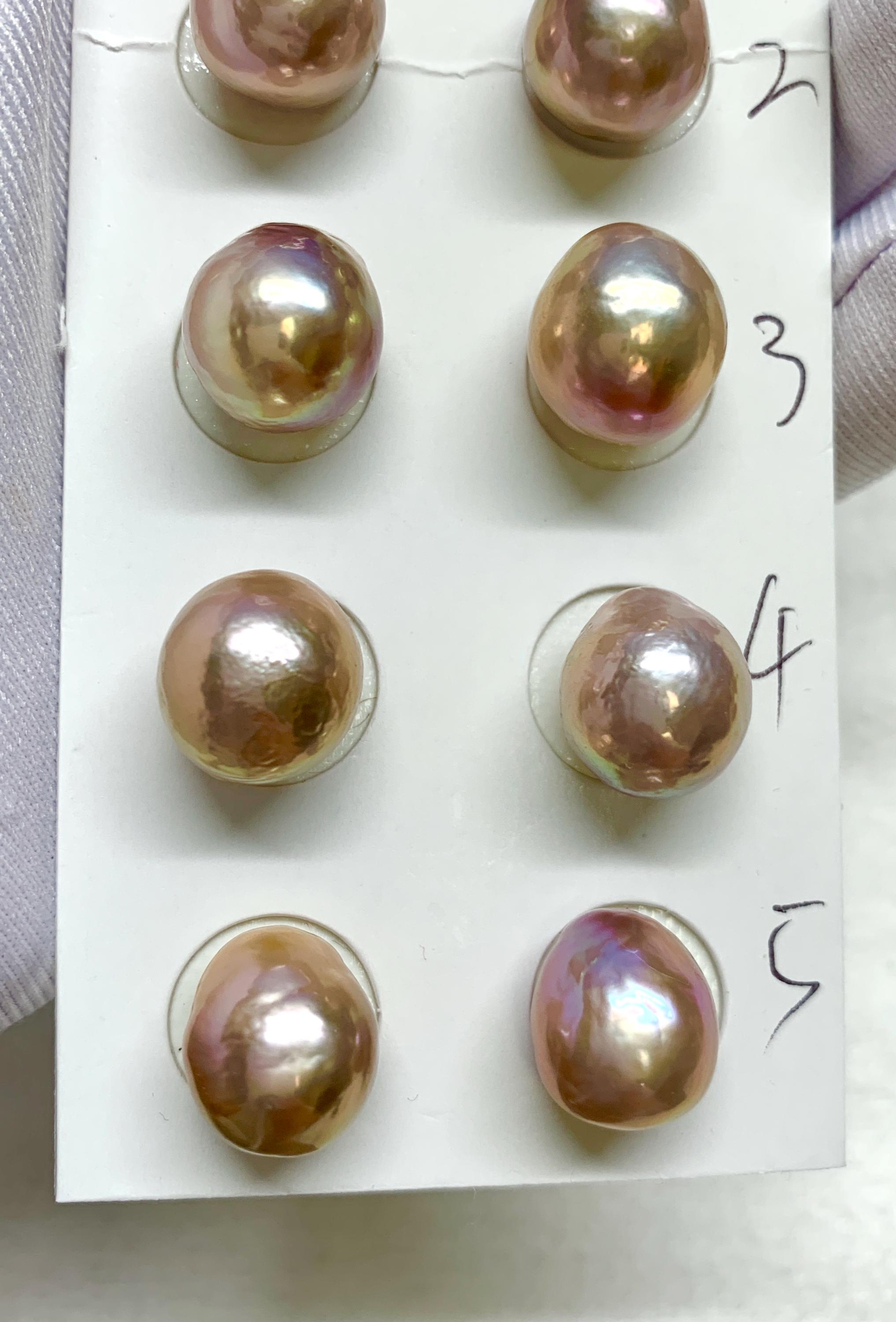 18金ジルコニア 正円エジソンパール11～12mm AAAA 11-12 mm エジソンパール、天然色、高光沢、イヤリング用ドリル