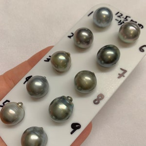 Tahitian pearl, 12.5-13.0 MM Magic Natural color Tahitian Cultured pearl, Circle /Semi Baroque, Sold by PC. Good for pearl Pendant, necklace