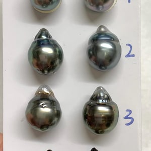 Tahitian Pearl, 8-9mm Extra Luster, Oval/Tear Drop Tahitian  Cultured Pearl, Sold by Pair, good for pearl earring, pendant, Wholesale pearls