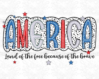 America Land of Gratis png, 4 juli patriottisch ontwerp (digitale download)